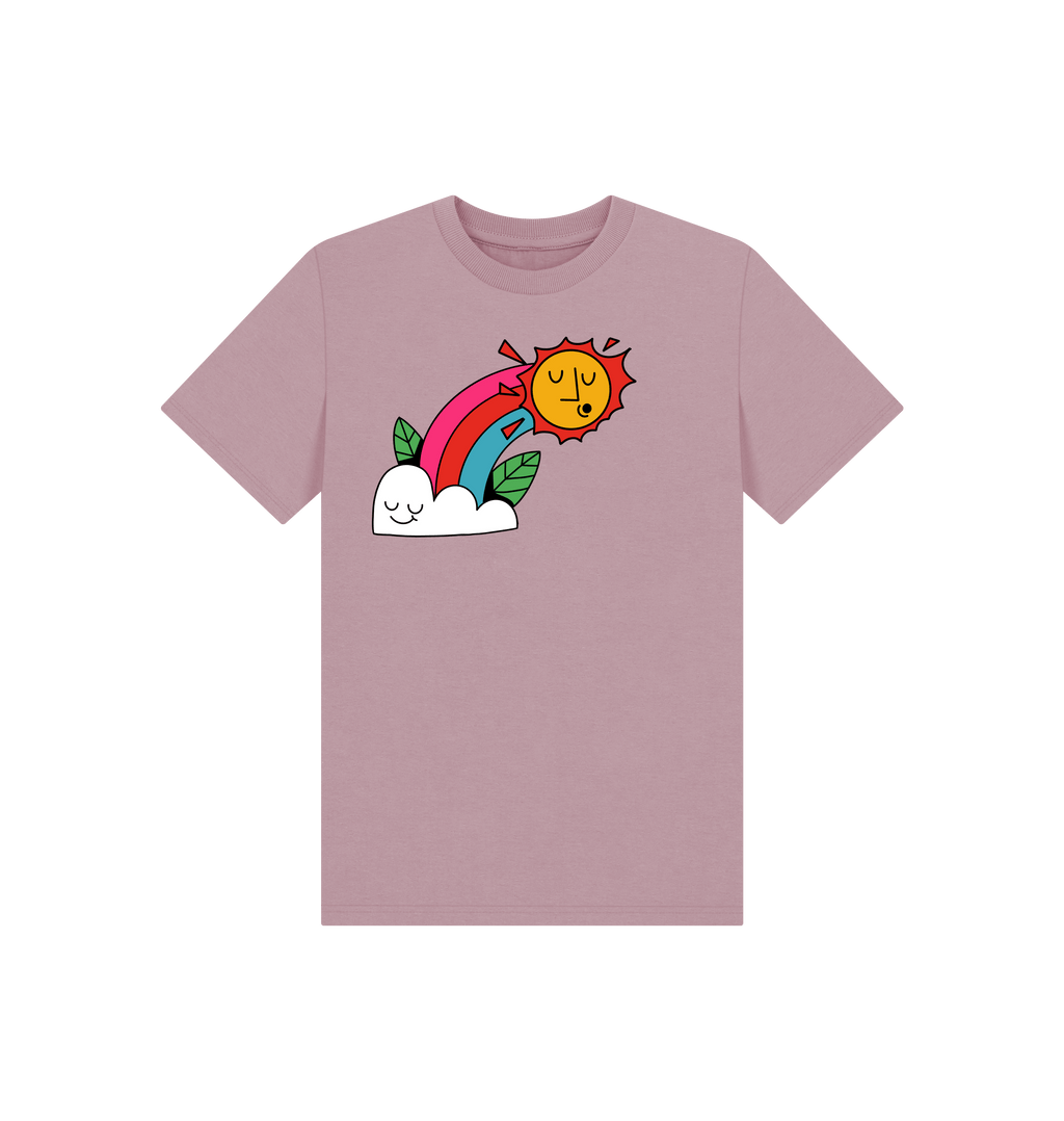 Mauve Printed Kids T-Shirt Front
