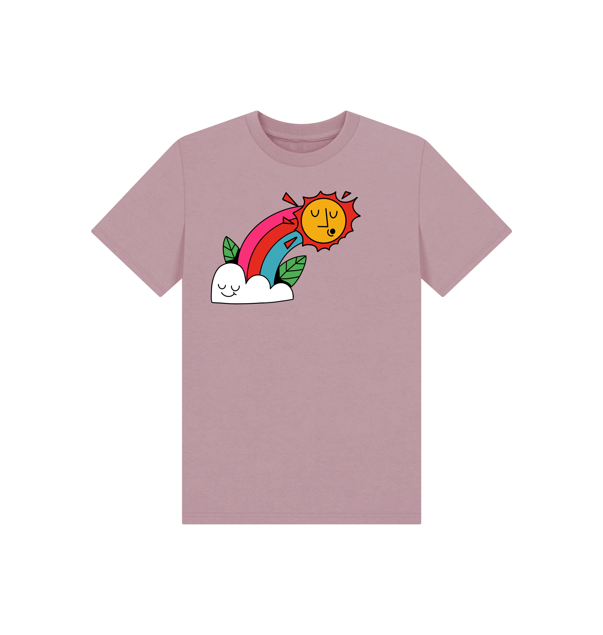 Mauve Printed Kids T-Shirt Front