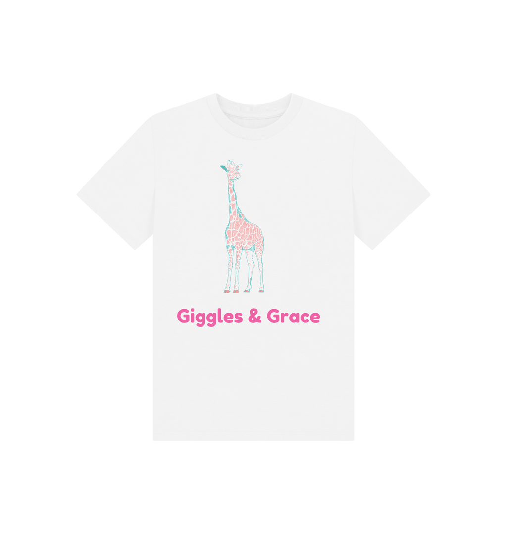 White Printed Kids T-Shirt Front