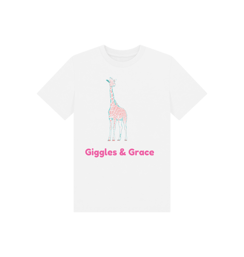 White Printed Kids T-Shirt Front