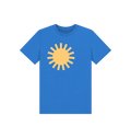 Bright Blue Printed Kids T-Shirt Front