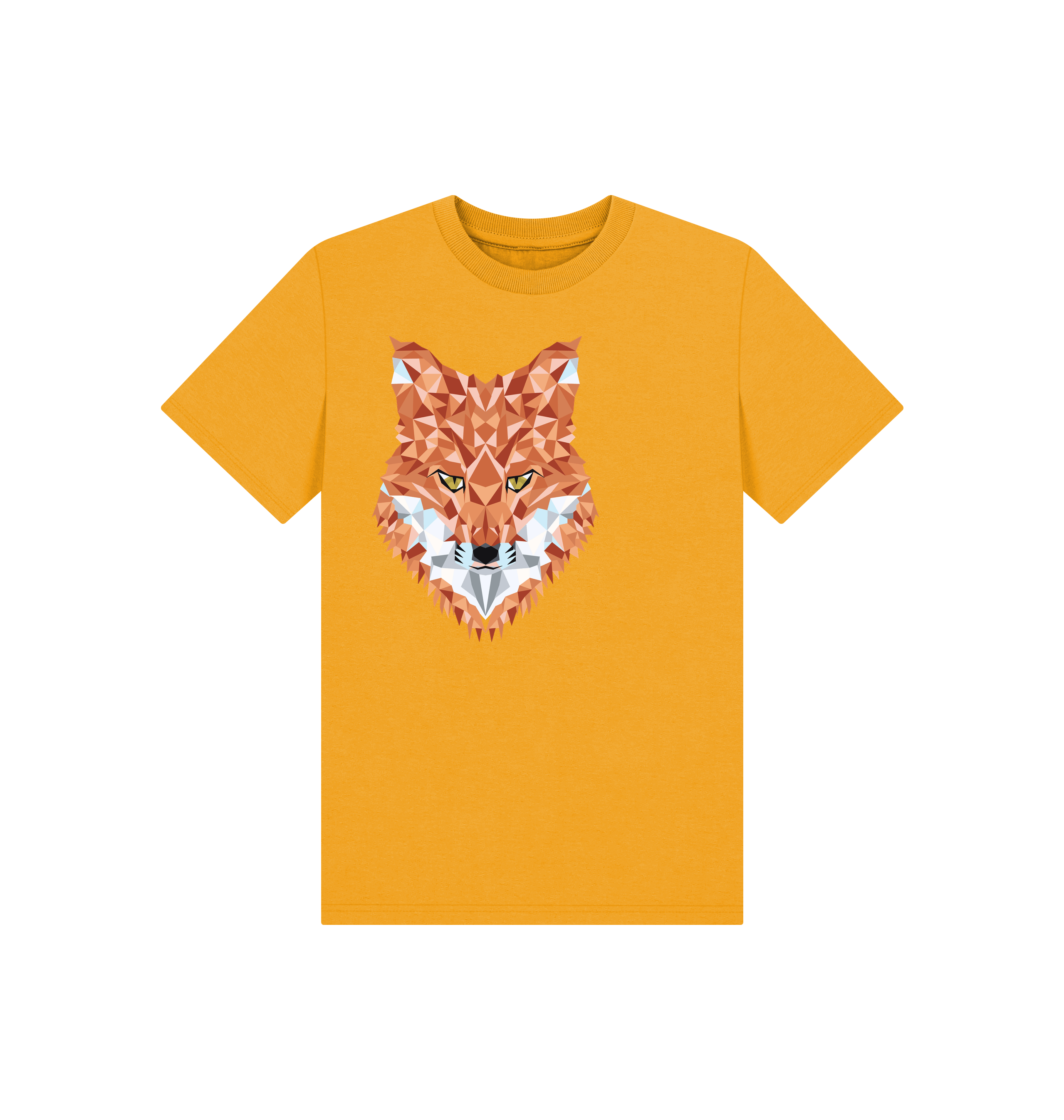 Mustard Printed Kids T-Shirt Front