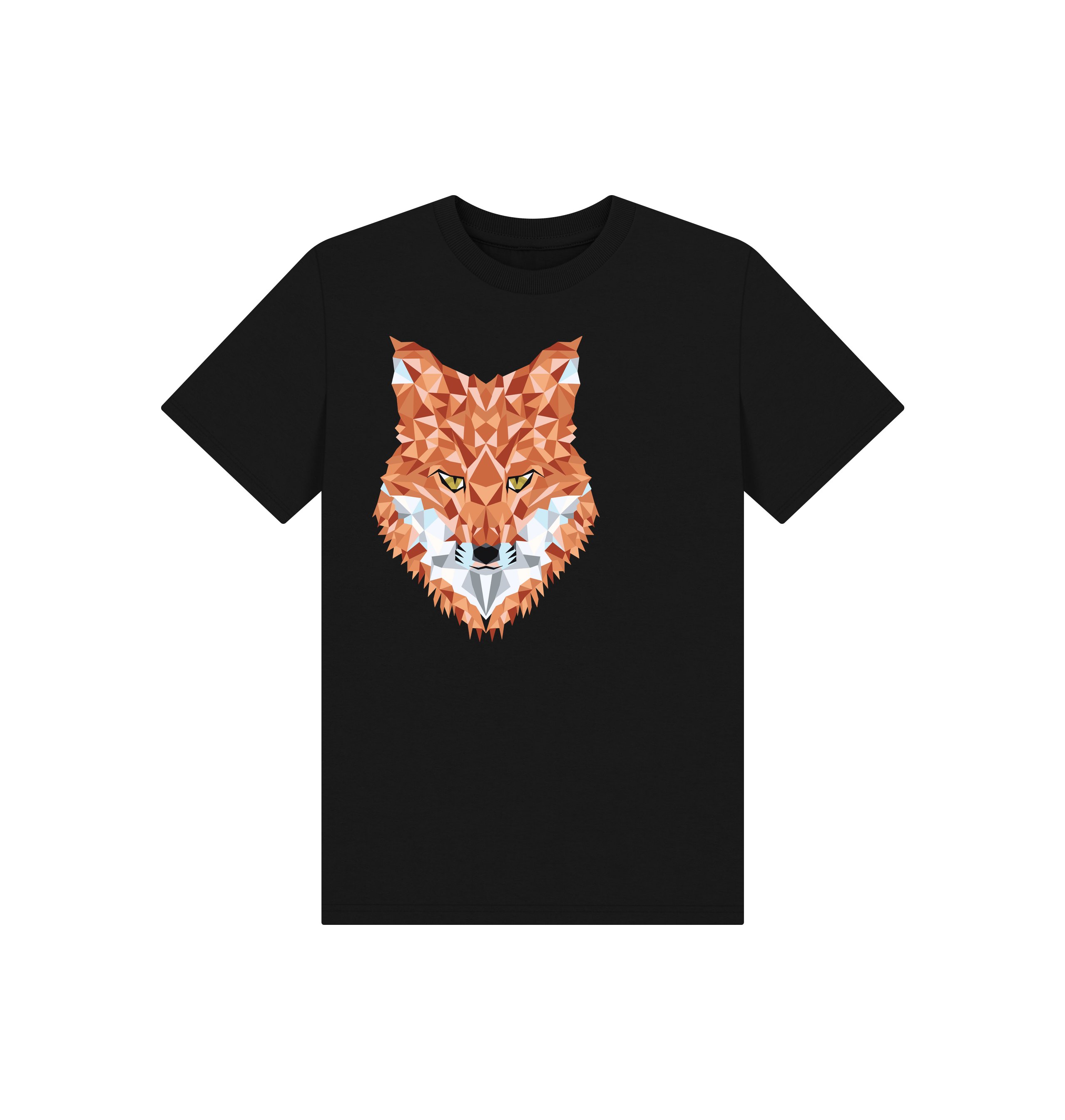 Black Printed Kids T-Shirt Front