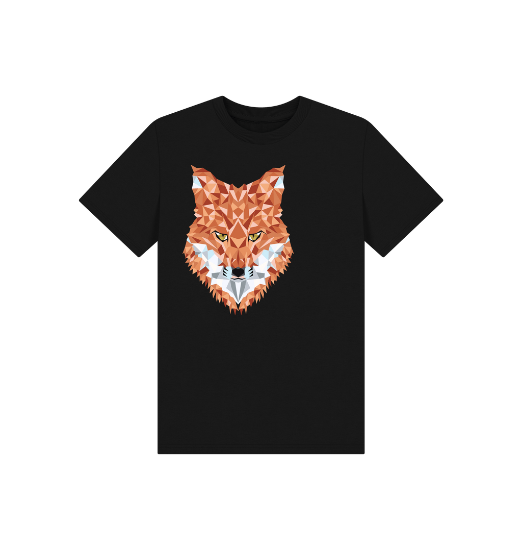 Black Printed Kids T-Shirt Front