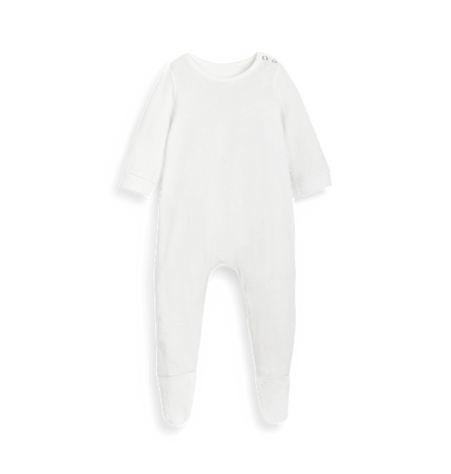 White Printed baby grow Front