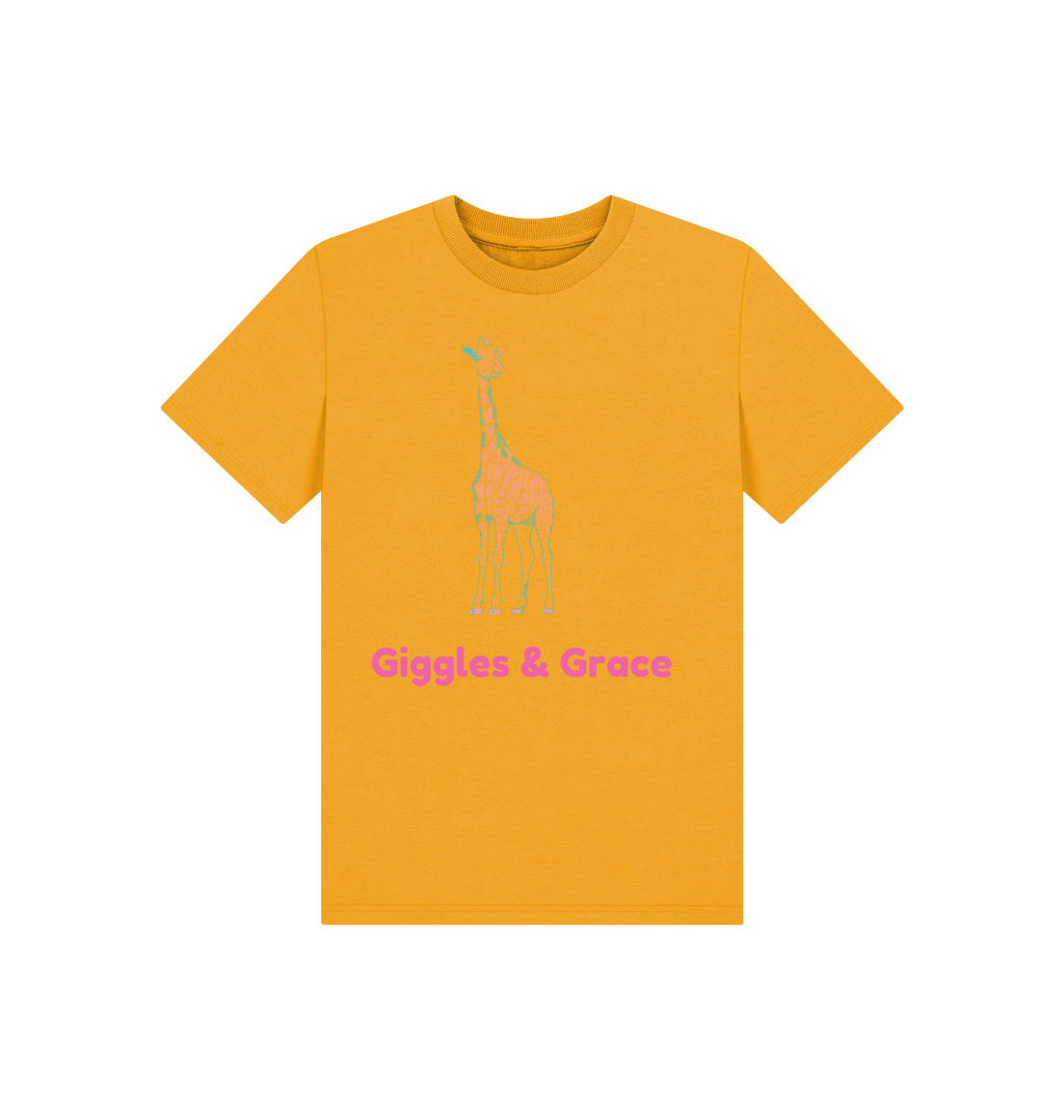 Mustard Printed Kids T-Shirt Front