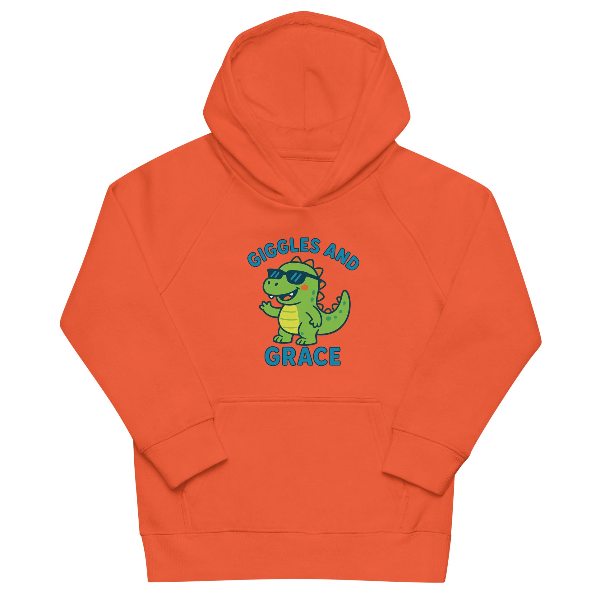 Burnt orange organic cotton kids hoodie front view