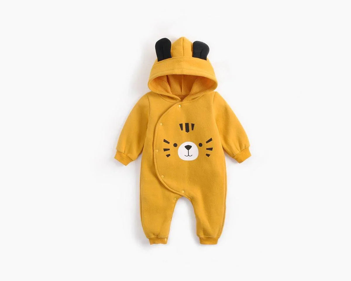 Baby Boy Longsleeve Romper With Hat - Yellow - Giggles and Grace