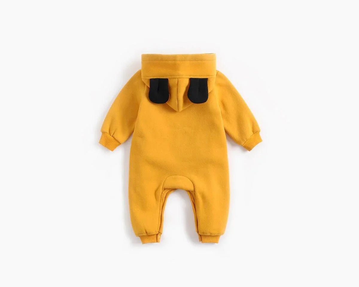 Baby Boy Longsleeve Romper With Hat - Yellow - Giggles and Grace