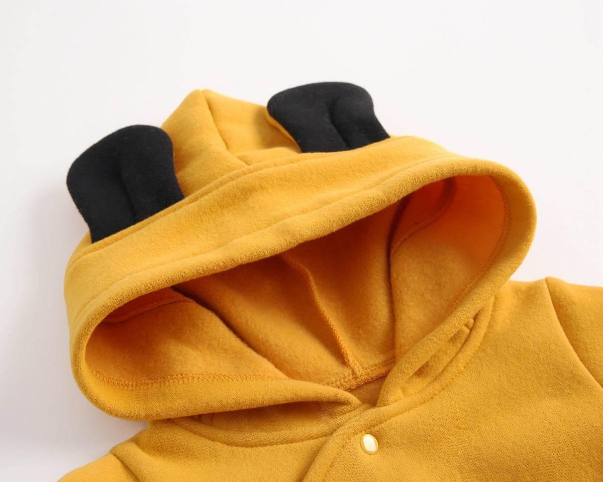 Baby Boy Longsleeve Romper With Hat - Yellow - Giggles and Grace