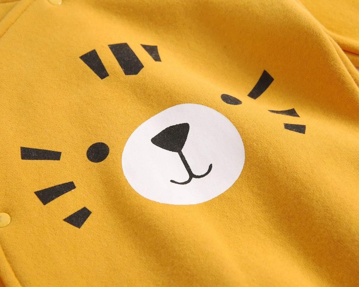 Baby Boy Longsleeve Romper With Hat - Yellow - Giggles and Grace