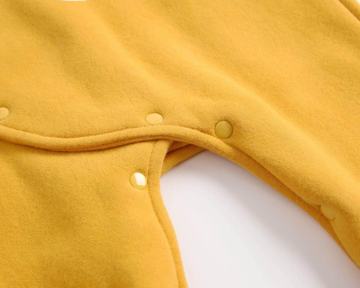 Baby Boy Longsleeve Romper With Hat - Yellow - Giggles and Grace