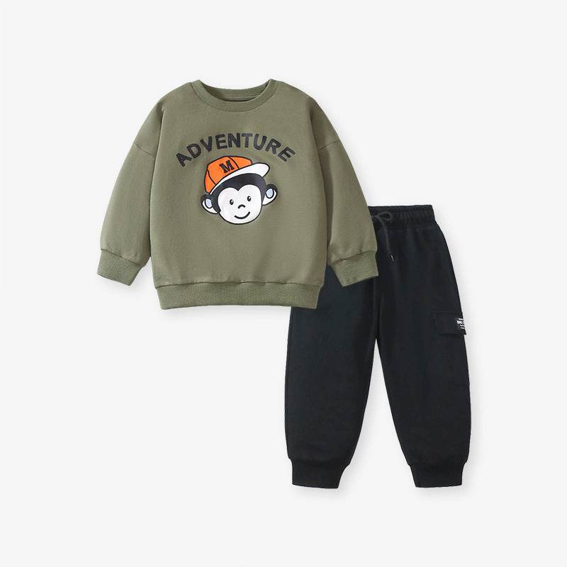 Boys Cartoon Clothing Set Green - Giggles and Grace